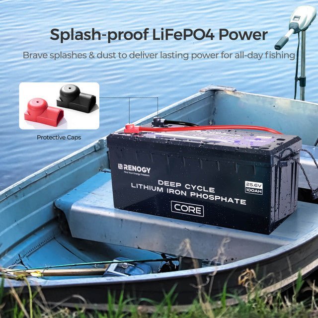 Renogy Core 24V 100Ah Deep Cycle Lithium Iron Phosphate Battery with 24V Battery Charger