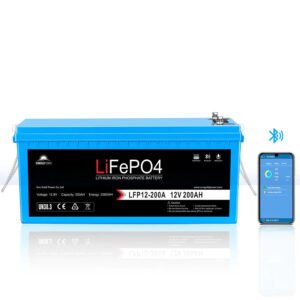 SunGoldPower 12V 200AH LIFEPO4 Deep Cycle Lithium Battery Bluetooth / Self-Heating / IP65